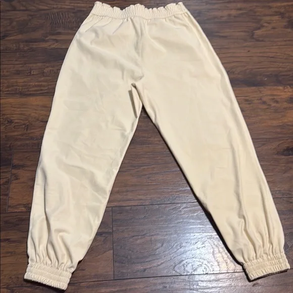 Zara Beige Elastic Waist Joggers - Picture 4 of 8